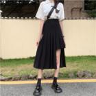 Asymmetrical Accordion Pleat Medium Maxi Skirt