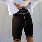 Contrast Stitching Biker Shorts