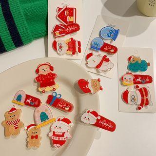 Set Of 3: Christmas Hair Clip (various Designs)