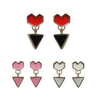 Heart & Triangle Drop Earrings