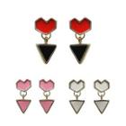 Heart & Triangle Drop Earrings