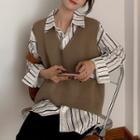Plaid Shirt / Knit Sweater Vest