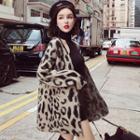 Leopard Print Cardigan Khaki - One Size