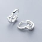 925 Sterling Silver Layered Open Ring 1 Pair - Huggy Earring - One Size