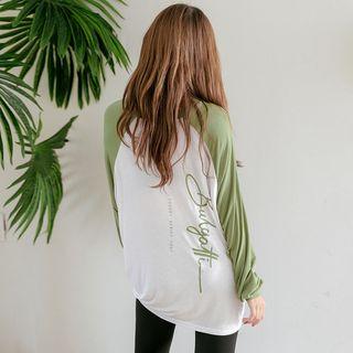Plus Size Printed Raglan-sleeve T-shirt