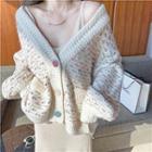 Loose-fit Cardigan / Plain Sleeveless Dress