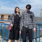 Couple Matching Plaid Shirt / Straight-cut Pants / Long-sleeve A-line Dress