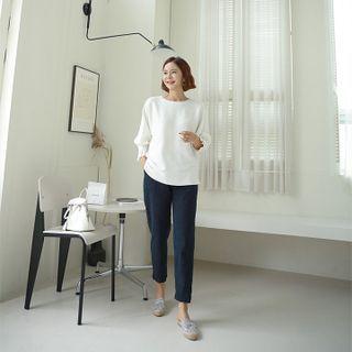 Frill-cuff Knit Top In 12 Colors
