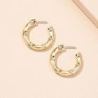 Bamboo Alloy Open Hoop Earring 1 Pair - Gold - One Size