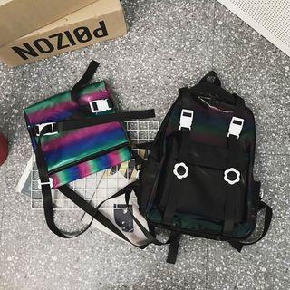 Nylon Backpack / Pvc Crossbody Bag