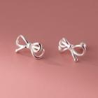 Bow Sterling Silver Earring 1 Pair - S925silver - Silver - One Size