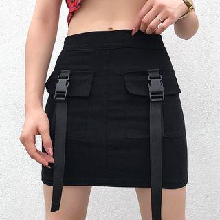 Strap Detail Pencil Skirt