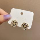 Rhinestone Earring A278 - 1 Pair - Gold - One Size