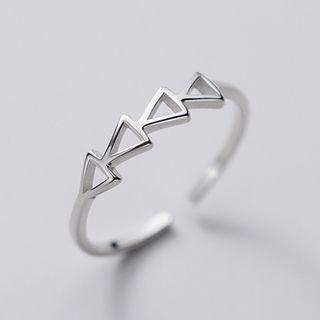 925 Sterling Silver Triangle Open Ring S925 Silver - As Shown In Figure - One Size