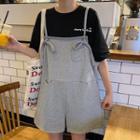 Frayed Hem Wide-leg Jumper Shorts