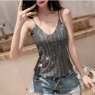 V-neck Glitter Camisole Top