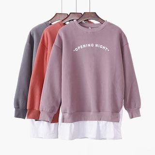 Mock Two-piece Lettering Pullover