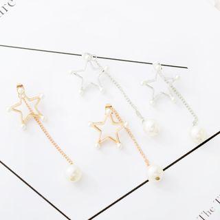 Faux-pearl Star Drop Earrings