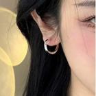 Alloy Hoop Earring A3853 - 1 Pair - Silver - One Size