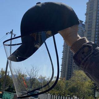 Cap With Face Shield Black - One Size