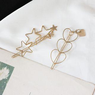Perforated Star / Heart Hair Clip