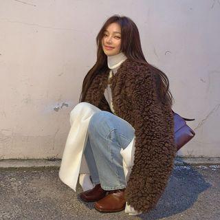 Sherpa-fleece Cropped Jacket