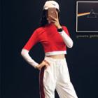 Mock Two-piece Crop T-shirt