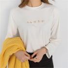 Crewneck Letter-embroidery T-shirt
