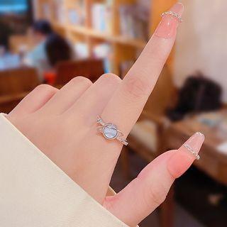 Rhinestone Ring J639 - Silver - One Size