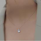 Planet Faux Crystal Pendant Sterling Silver Necklace