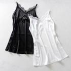 Spaghetti Strap Lace Paneled Mini Dress