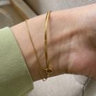 Stainless Steel Layered Bracelet E147 - Gold - One Size
