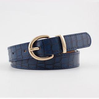 Crocodile Grain Faux Leather Belt