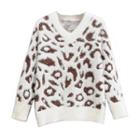 Leopard Print Sweater Leopard Print - White - One Size
