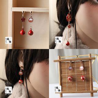 Alloy Flower / Daruma Dangle Earring