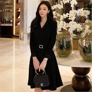 Belted-waist Coatdress