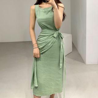 Sleeveless Wrap Midi Dress