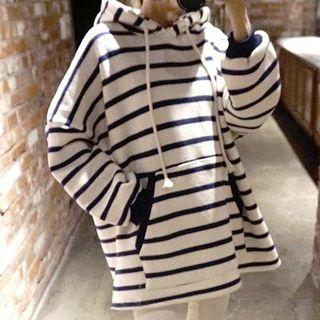 Hooded Striped Long Sweatshirt