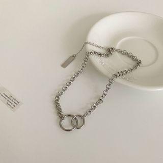 Alloy Interlocking Hoop Choker Silver - One Size
