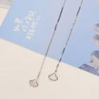 925 Sterling Silver Leaf Threader Earrings As Shown In Figure - One Size