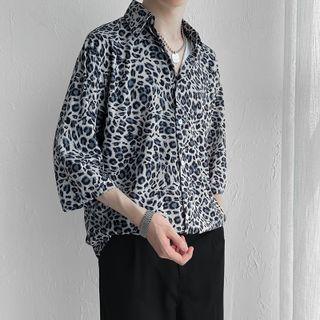 Leopard Printed Oversize Button-up Shirt