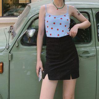 High-waist Suede Skirt