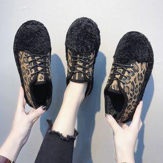 Lace-up Furry Shoes