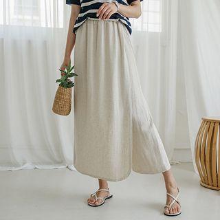Linen-blend Wrap Culottes