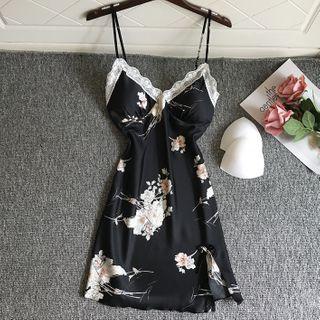 Floral Print Silk Night Dress