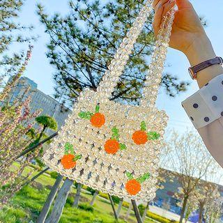 Orange Beaded Crossbody Bag