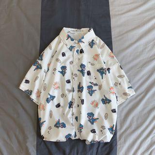 Short-sleeve Dinosaur Print Shirt