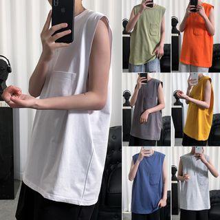 Pocketed Sleeveless Top