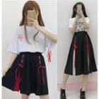 Color Block A-line Skirt / Midi Skirt