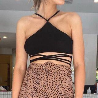 Halter Tie-waist Cropped Camisole Top